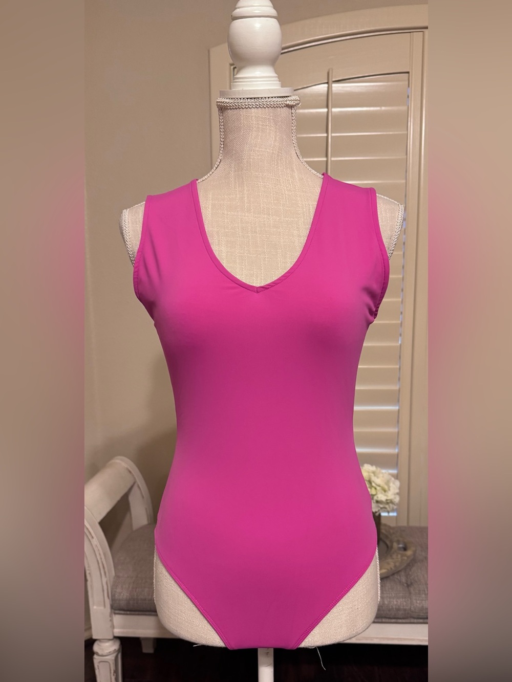 New York & Company Hot Pink Bodysuit